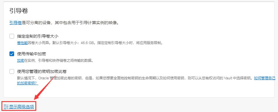 显示高级选项